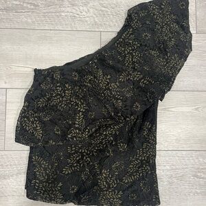 Nanette Lepore Black and Gold Lace Top